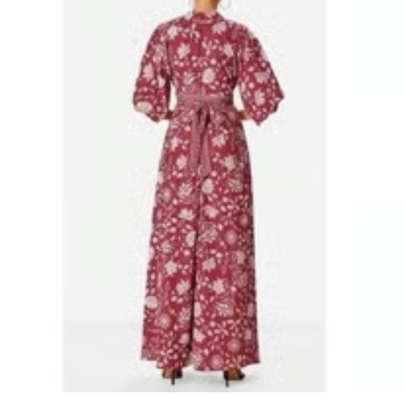 eShakti Floral Print Crepe Maxi Dress Large - Picture 2 of 14